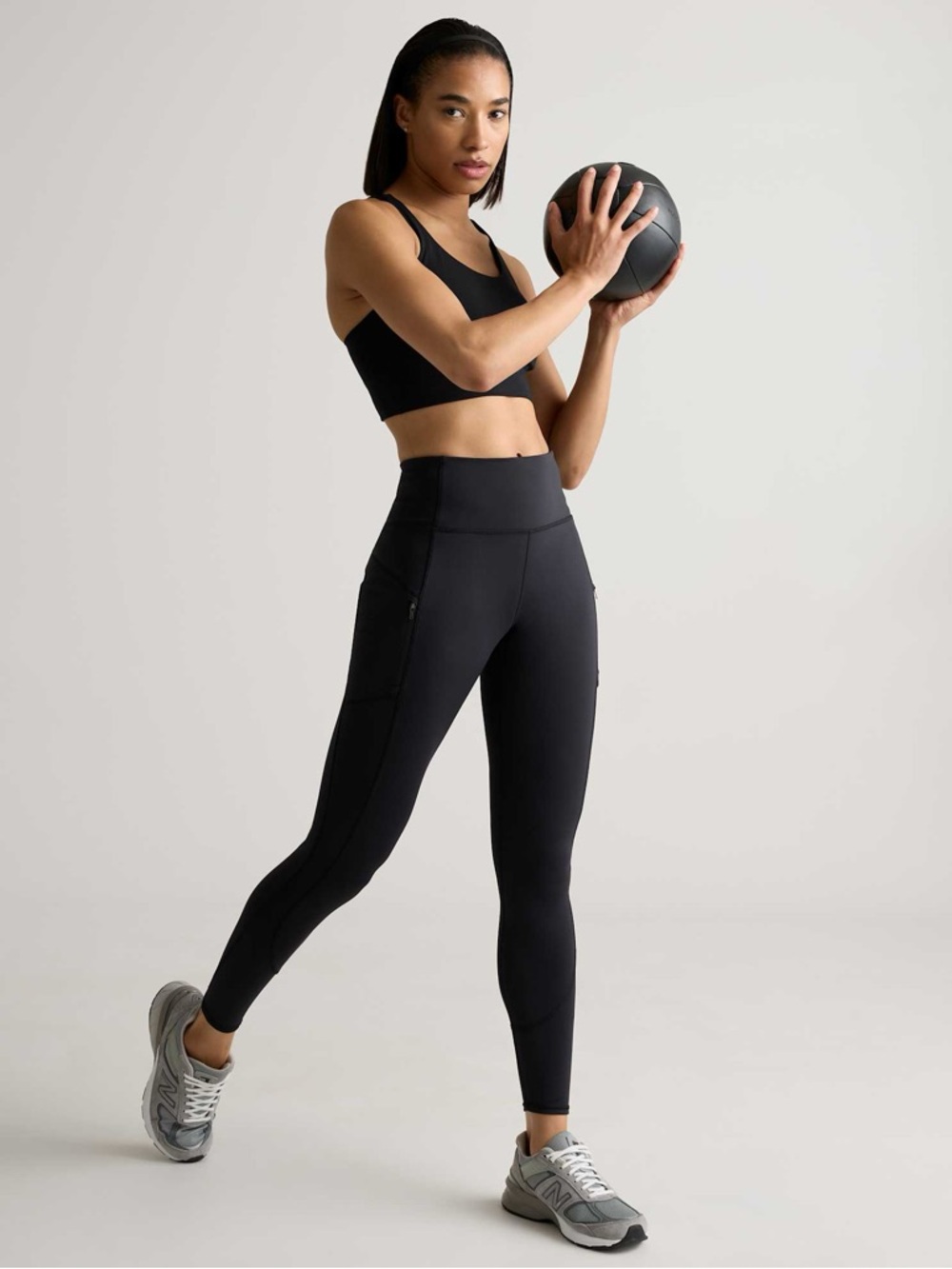 Quince Black High-Rise Pocket Leggings